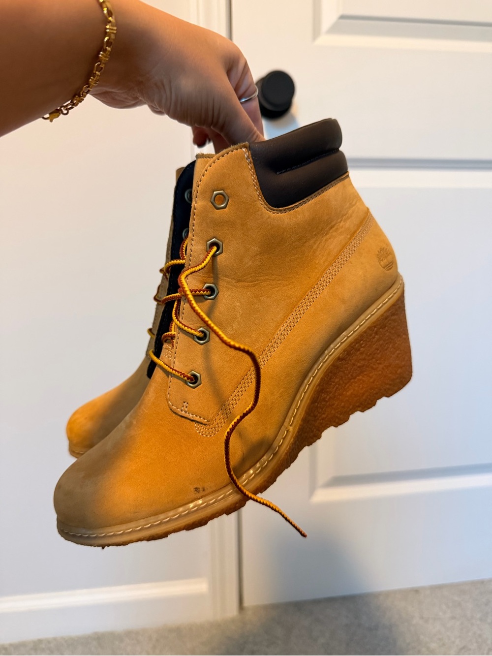 Timberland Earthkeepers Wheat Wedge Boots Size 8